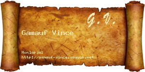 Gamauf Vince névjegykártya